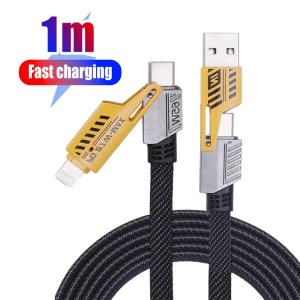 120W Fast Charging 4 Ports Mobile Phone Charger QC3.0 USB Type C Chargers Dual PD Wall Adapter EU/US Plug for IPhone  Xiaomi
