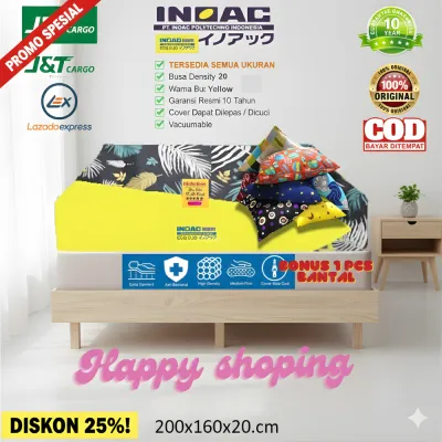 Kasur Busa Inoac Asli uk 200x180x20 cm No 1 2 3 4 5 D20 garansi anti kempes 10 tahun Mattrees inoac