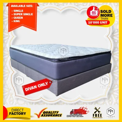 [FREE INSTALLATION] HOMEE BEDFRAME DIVAN BASE ONLY (Single/Super Single/Queen/King Size (Fabio Fabric)