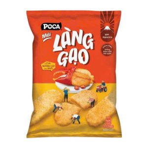 Bánh Gạo Poca Làng Gạo Vị Phô Mai Cua Nướng Cay Gói 108G