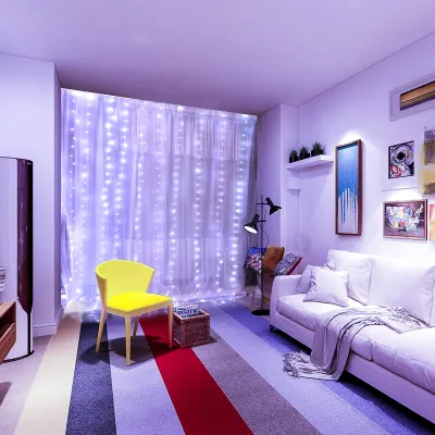 3M X 3M RGB LED CURTAIN STRING LIGHT WITH REMOTE CONTROL FOR WINDOW WALL BEDROOM ETC.