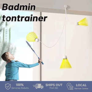 🇸🇬 [In stock]Indoor and outdoor hanging single badminton badminton trainer automatic rebound badminton strength trainer