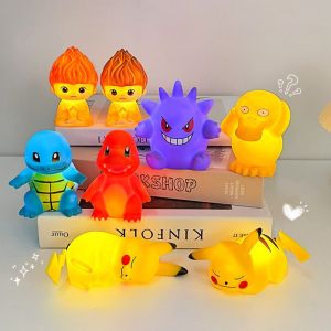 In Stock Gengar Pokemon Pikachu Night Light Cute Anime Soft Light Bedroom Bedside LED Light Room Decoration Christmas Childrens Toy Gift