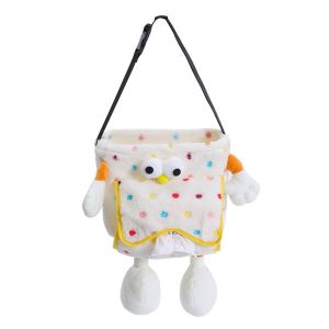 DOUBLEL Plush Car Mounted Tissue Box Cartoon 2-in-1 Vehicle Trash Bin Car Interior Hanging Bag Soft Car Umbrella Storage Bin Car Interior Accessories