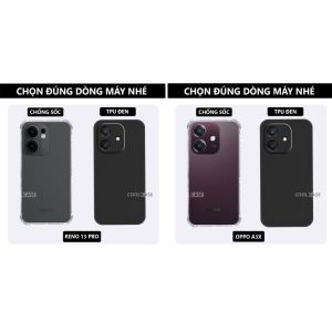 Ốp lưng TPU đen OPPO A3 /A3X cạnh vuông bảo vệ máy toàn diện-Cool Case