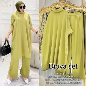 PabrikBaju DIOVA SET Wanita Ootd Remaja Size M L XL XXL Bahan KNIT PREMIUM Baju Setelan Jumbo Wanita