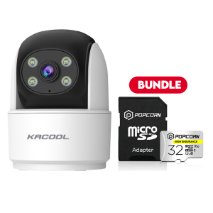 KACOOL Indoor WiFi Security Camera C996 - Dual Band 2.4G & 5G Infrared Night Vision Pan-Tilt Human Detection Mobile App Control with 32GB/64GB/128GB SD Card Support