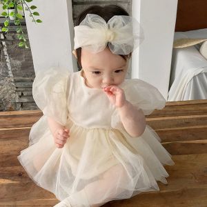 Gaun Pesta Bayi Perempuan Free Bandana Impor / White Dress Anak Cewek Renda Tutu Bonus Headband Import
