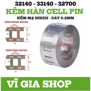 500g Kẽm Hàn Cell Pin 32140 - 33140 - 32700 Mạ Niken Dày 0.2mm Cao Cấp - Cuộn Kẽm Đôi / Đơn Chịu Tải Siêu Khủng Cho Pin Solar & Xe Điện - Vĩ Gia Shop