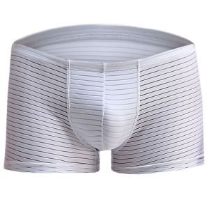 ZEEMIN  Men’s Ice Silk Boxer Briefs Breathable Solid Color Underwear Lightweight Seamless Quick-Dry Trunks with No Ride-Up Design