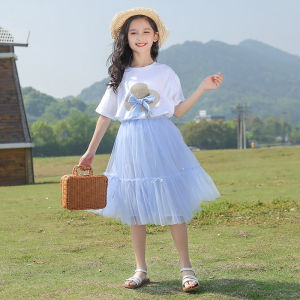 [PRINCESS KESLI] 2-10 Tahun Baju Anak Perempuan Setelan Rok Tutu Dan Kaos Pita Import Murah Berkualitas Nyaman Lembut Katun Kids Pink Bayi