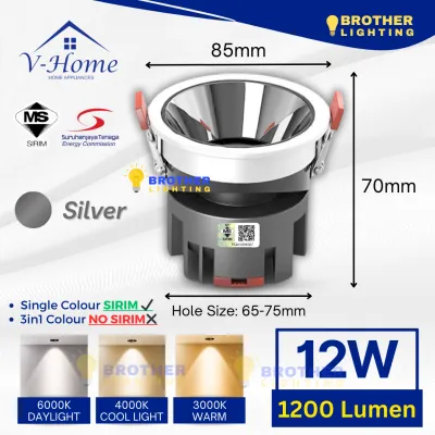 [SIRIM] VHome® LED Anti Glare Eye ball 12W Recessed Spotlight Eyeball COB Downlight Spot Light Lampu