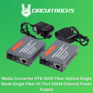 Circuitrocks Media Converter HTB-3100 Fiber Optical Single Mode Single Fiber SC Port 20KM External Power Supply