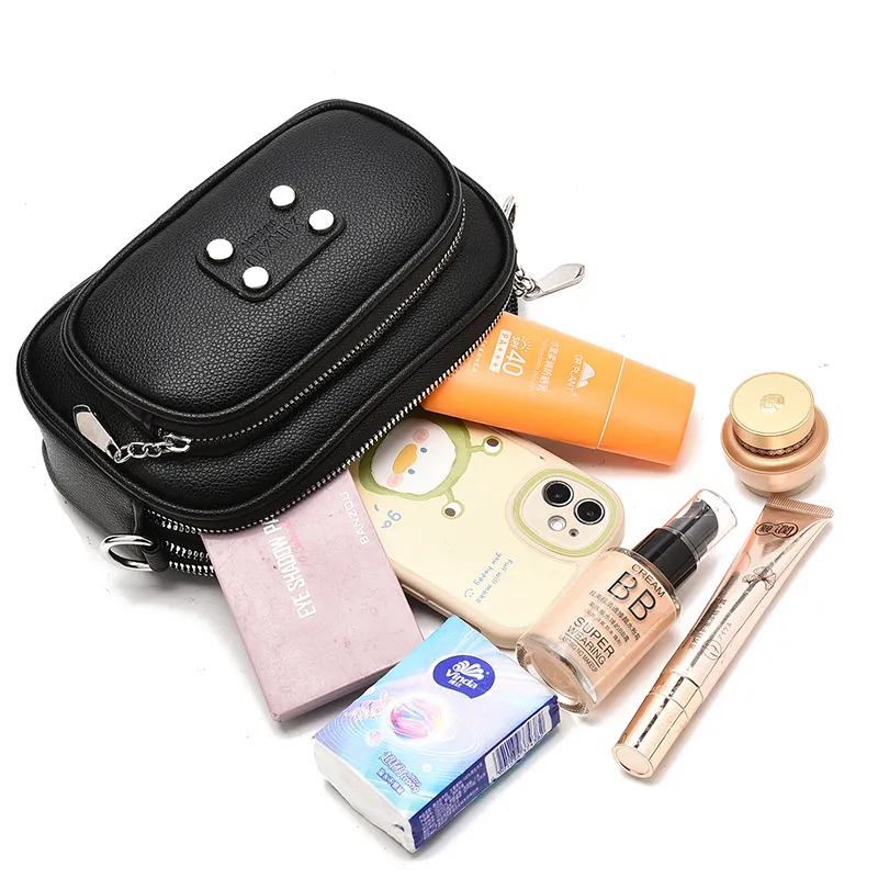 UNLIMIT.ID -Tas Kecil Selempang Wanita 4 Ruang Untuk HP Dompet Kosmetik  Warna Hitam Putih Hijau Pink Tas Selempang Wanita Semi Kulit Tas Selempang  Wanita Sporty Plain Style - Lazada | Lazada Indonesia