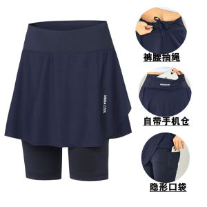 3122024   Womens 2in1 Sports Skirt with Legging Dry Fit Breathable Tennis Badminton Yoga Gym Skorts with Pocket High Elastic