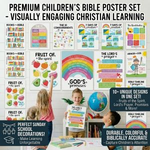 Childrens Bible Poster Childrens Classroom Poster Early Education Poster Kids Learning Wall Charts Set Home Decoration Accessories Paintings