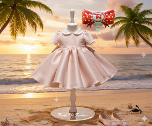 Váy Bé Gái TN008 Thiết Kế Kiêu Sa Chất Vải Mềm Mịn Màng Tặng Kèm Phụ Kiện Phù Hợp Mặc Mọi Dịp Thanh Nhi Fashion