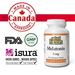 Natural Factors -  Melatonin 3 mg Stress-Relax® (Perppermint) (90 Tablets)