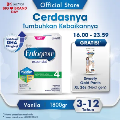 Enfagrow Essential 4 Susu Formula 3-12 Tahun Rasa Vanila 1800gr