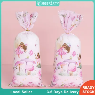 GeeParty 20pcs Fairy Theme Candy Bag Lootbags for Girl Theme Fairy First Birthday Party Decor Gift