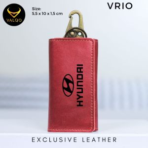 [VALQO] VRIO Marun Gantungan kunci kulit sapi Dompet STNK untuk Mobil Motor