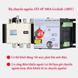 Bộ chuyển đổi 2 nguồn điện tự động ATS 3 pha 380v 100A Gechele GCQ4-125/4P cầu dao đảo chiều tự động