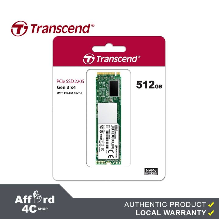 Transcend 512GB Nvme PCIe Gen3 X4 3, 500 MB/S 220S 80mm M.2 Solid State ...