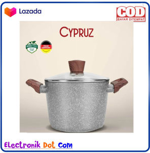 CYPRUZ Grey Marble High Casserole Pan / Panci Anti Lengket - 20 cm