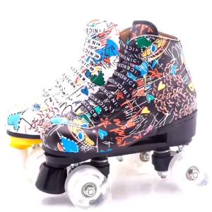 Giày Trượt Hai Hàng Dành Cho Người Lớn Ròng Rọc Hai Hàng Dành Cho Người Lớn Giày Trượt Patin Bốn Bánh Giày Trượt Hoa Văn Nam Và Nữ Trượt Patin Người Lớn Bá