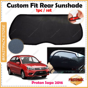 For Proton Saga 2016-2023 Car Rear Sunshade Rear Windscreen Car Sunshade Sun Shade Frame Edge Custom Fit OEM Reduce Heat for Rear Passenger Comfort & More Privacy DIY Sunshade Clip Pelindung Matahari Anti UV 1pc/set