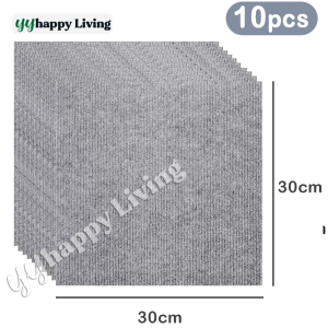 SG fast shipping]10pcs Self-adhesive Rug Tile Carpet Pet Floor Mat Dog Cat Spliced Non Slip Waterproof Children Rug