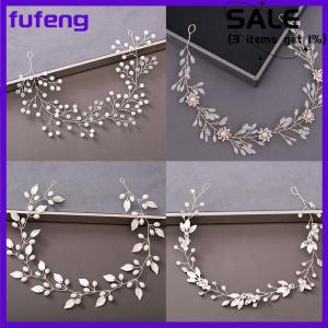 fufeng Women Headbands Rhinestone Flower Headband Wedding Hair Accessories For Women Bridal Headband Hair Jewelry Wedding Accessories
