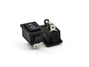 Saklar 3 pin Mini On Off On Segi Hitam Tanpa Lampu Switch