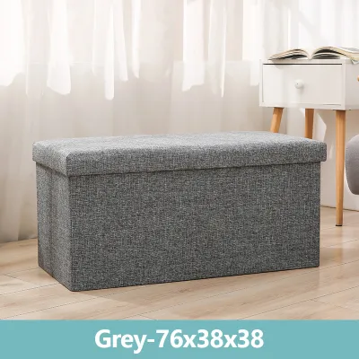 Guankwn Folding Storage Stool Sofa Box 2-in-1 Besar & Jimat Ruang (76x38x38cm) Multifunction for Shoes Clothes Toys Easy Store Portable Design