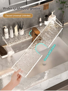 huowa Punchfree acrylic dressing table with waterproof corrugated storage rack for cosmetics