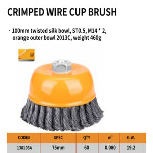 DINGQI Mata Gerinda Sikat Mangkok Brus Spiral Cup Brush Spiral 138103A