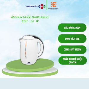 Hawonkoo KEH-180-W Ấm Siêu Tốc – 1.8L – 1500W – Tự Ngắt Khi Sôi – Chống Quá Nhiệt – Mở Nắp Một Chạm – Chất Liệu Cao Cấp – Đun Sôi Nhanh – An Toàn Cho Gia Đình – Hàng Chính Hãng