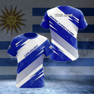 Custom Name Uruguay Flag Graphic Tees Summer Casual Pullover Mens Fashion Loose T-shirts Boy Oversized Short Sleeves Tops