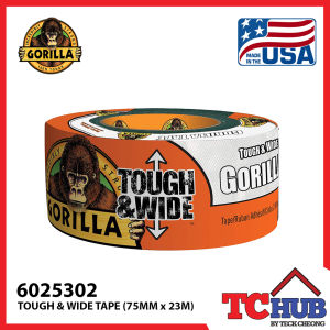 Gorilla Utility Tape (Duct/Cloth Tape) - Incredibly Strong/Double-thick Adhesive/Reinforced Backing/Weather Resistant/Hand Tearable/Bundling Packaging & Repair Tough and Wide White Tape (75M x 23M)