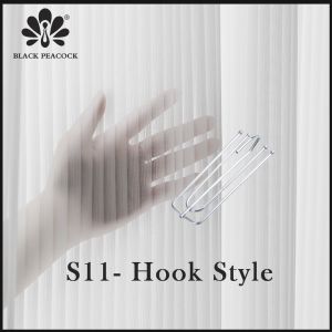 Vitrase/Lapisan/ Hook Style (S11) - White Sheer Black Peacock