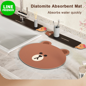 Line Friends แผ่นดูดซับไดอะตอม 100% ของ Home Coaster หรือ น้ำโต๊ะรับประทานอาหารฉนวนกัน LFB13 ของขวัญวันเกิด, คุณสามารถรอล่าสัมสพนอกไปในรูปแบบของของขวัญวัน หรือเพื่อช่วยในการประหลับหรือการเคยงอน