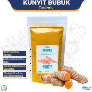 Kunyit Bubuk Halus Murni Tanpa Campuran Bumbu Dapur Rempah Kita Biang Empu Premium Tumeric Powder