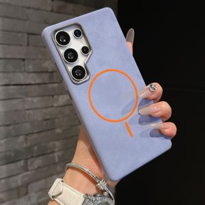 For Samsung Galaxy S25 S24Ultra Case PU Leather  Wireless Charging Protect Back Cover Case For Smasung S25 S24Plus Shell