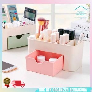 Rak Kosmetik 3 Laci Susun Desktop Makeup Storage Organizer Multifungsi