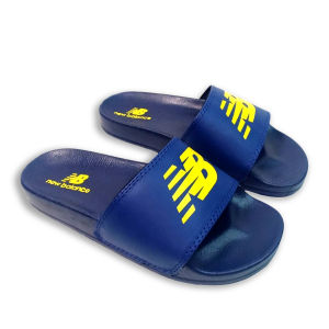 Sandal Slip-On New Balance Navy dengan List Kuning Gaya Resmi Bahan Polipropilena Ukuran EU:47