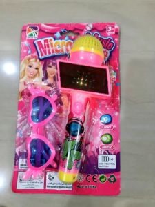 Mainan Microphone Kacamata Anak LED / Mic Bernyanyi Set Kacamata