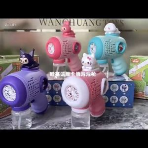 Electric Bubble Gun Automatic Blow Machine Leak-Proof LED Light Melody Kid Gift Mainan 泡泡枪