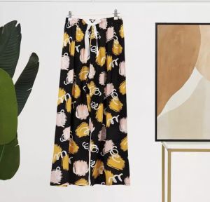 "#Kari Korean Women Square Pants Wide Leg Pants Ladies printed Beach Lounge Pants Girl Fashion Loungewear Plus Size Stretchable