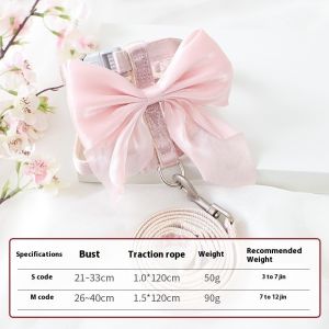 BEIERWA ชุดสูทสายรัดหน้าอกและเชือกดึงแมวโบว์ใหญ่ออกแบบมาเพื่อให้แมวเดินได้อย่างปลอดภัย