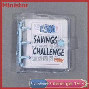 Ministar Savings Challenge Book Saving £1000 Money Binder Mini Portable Money Book Saving Loose-leaf Notebook Cash Budget Storage Book